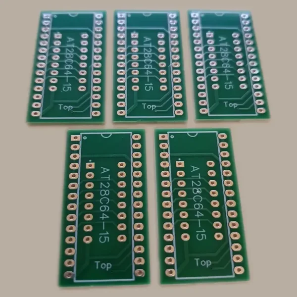 82S123 PROM Adapter close up showing solder points and round header pins