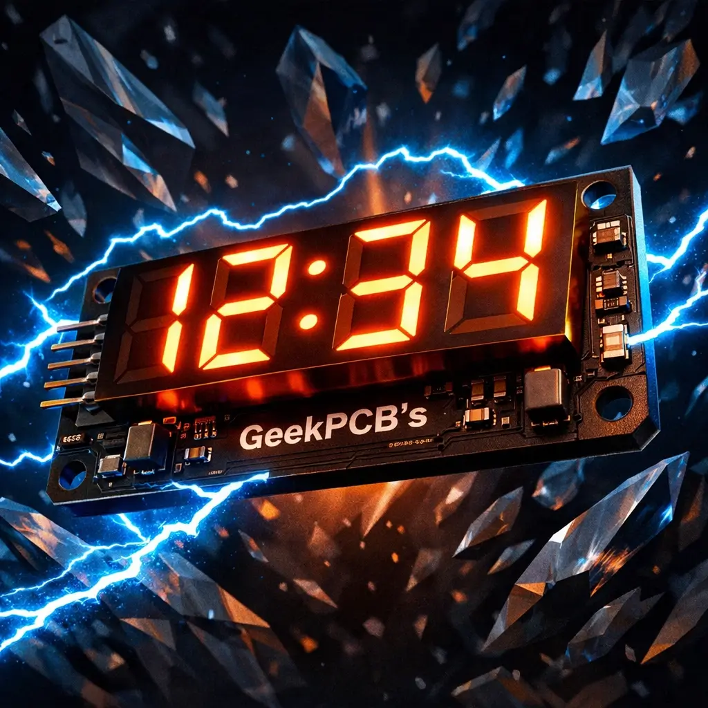 GeekPCB LED display board showing the vintage orange glow for Williams pinball machine upgrades.