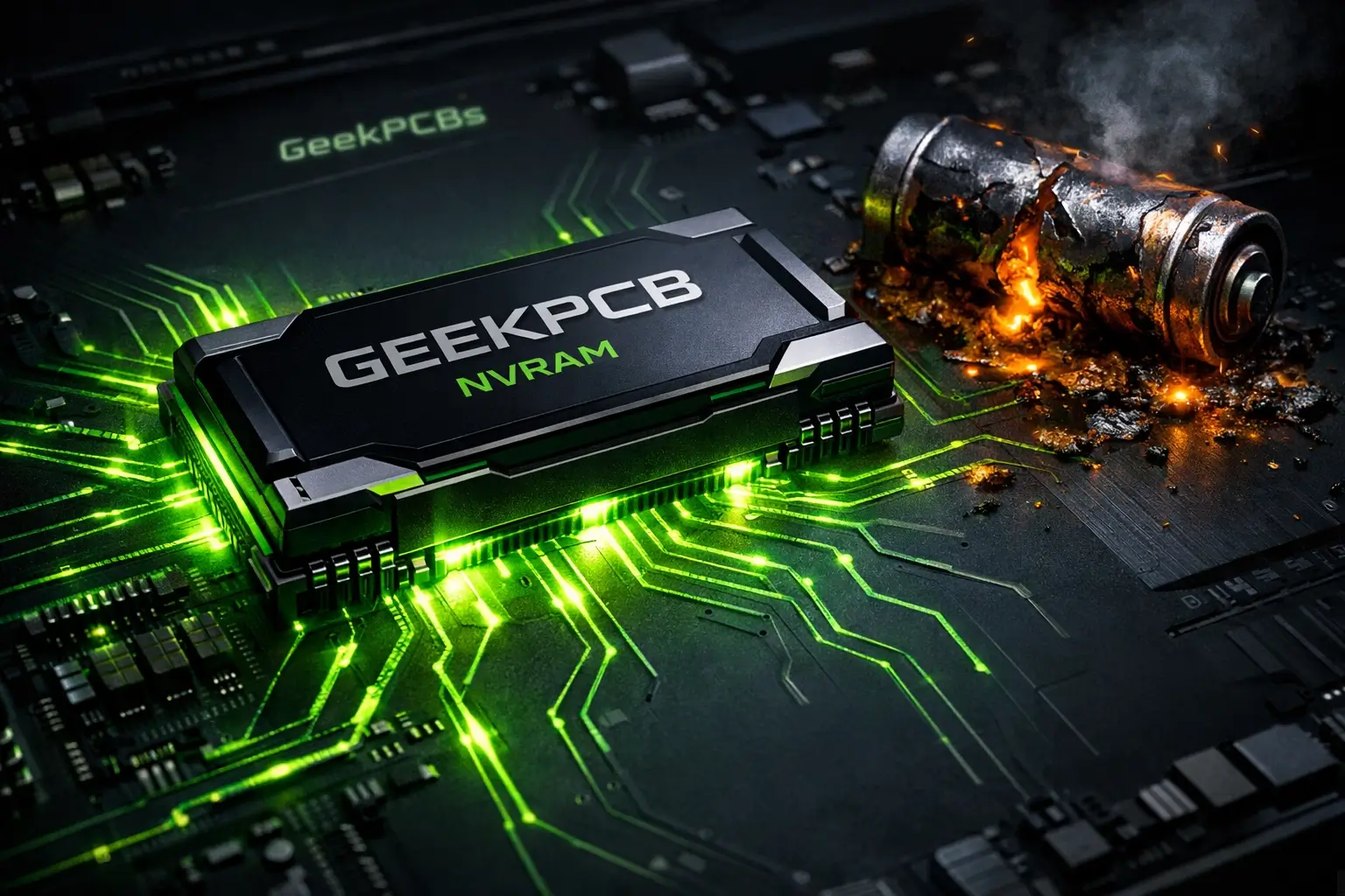 GeekPCB NVRAM module replacement for pinball board battery elimination.